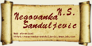 Negovanka Sanduljević vizit kartica